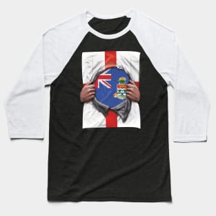 Cayman Islands Flag English Flag Ripped Open - Gift for Caymanian From Cayman Islands Baseball T-Shirt